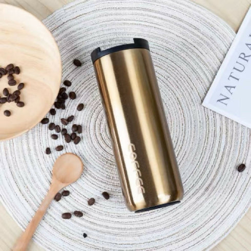 Insulated Vacuum Coffee Cup, Reusable Leakproof Double Wall Coffee Cup